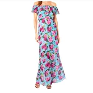 Betsy Johnson Floral Off-Shoulder Maxi Dress, Womens 12, Spring, Easter, Brunch